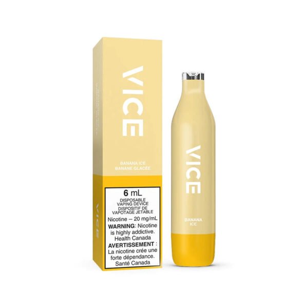 Banana Ice - Vice 2500 Disposable Vape - Convenient and Flavorful, 2500 puffs, 6mL/20mg - Vape Cave