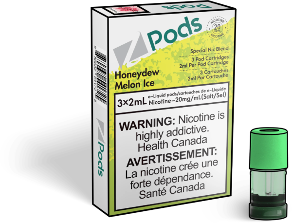 Honeydew Melon Ice - Z Pods - Premium Stlth Compatible Pods - Wide Range of Flavors - Vape Cave