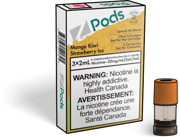 Mango Kiwi Strawberry Ice - Z Pods - Premium Stlth Compatible Pods - Wide Range of Flavors - Vape Cave