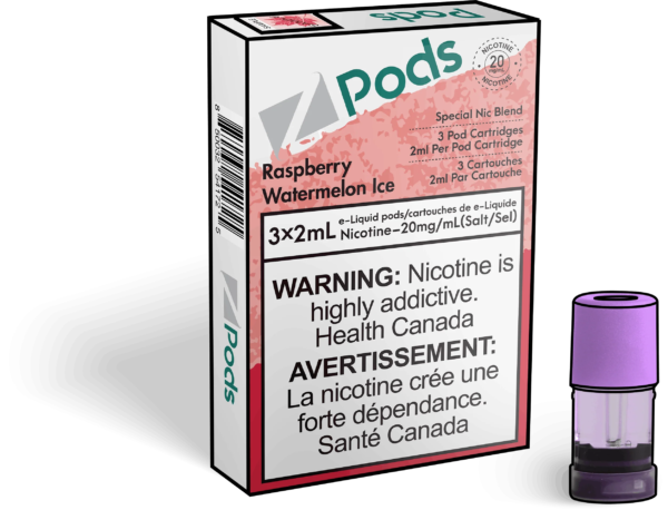 Raspberry Watermelon Ice - Z Pods - Premium Stlth Compatible Pods - Wide Range of Flavors - Vape Cave