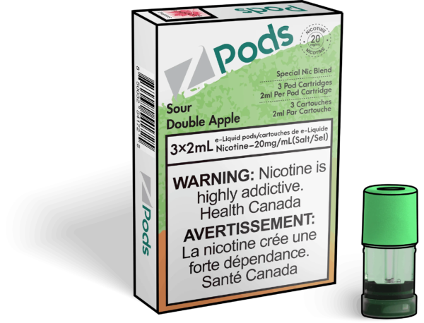 Sour Double Apple - Z Pods - Premium Stlth Compatible Pods - Wide Range of Flavors - Vape Cave