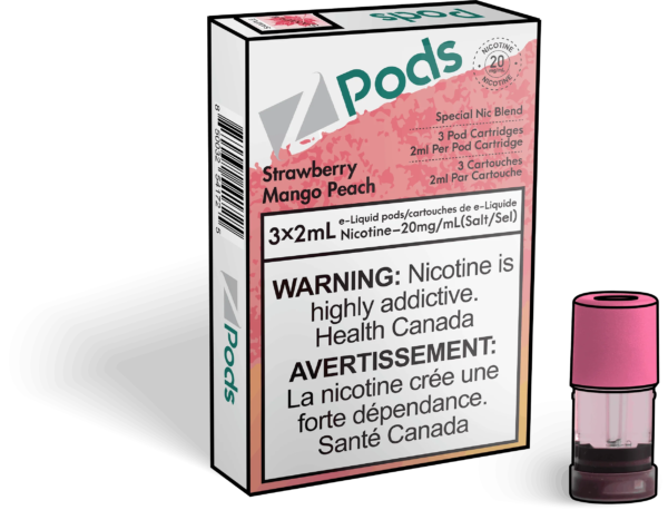 Strawberry Mango Peach - Z Pods - Premium Stlth Compatible Pods - Wide Range of Flavors - Vape Cave