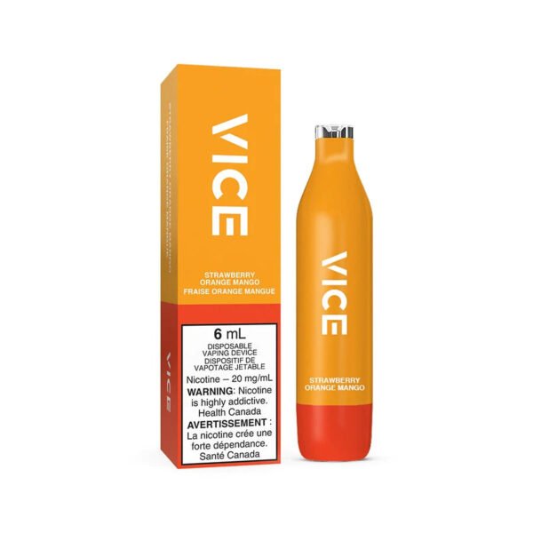 Strawberry Orange Mango - Vice 2500 Disposable Vape - Convenient and Flavorful, 2500 puffs, 6mL/20mg - Vape Hustler