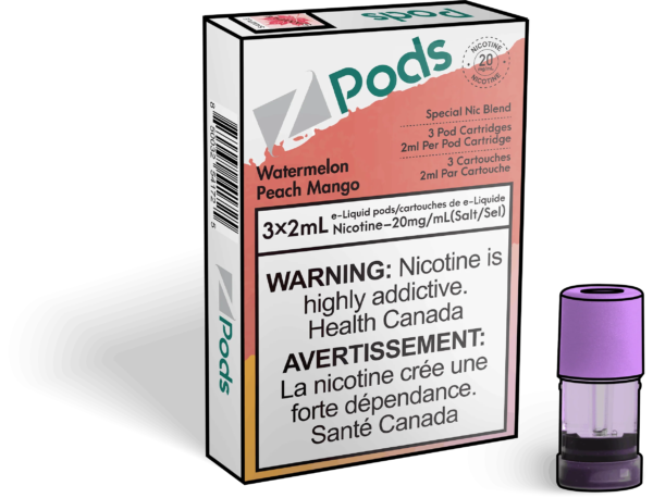 Watermelon Peach Mango - Z Pods - Premium Stlth Compatible Pods - Wide Range of Flavors - Vape Cave