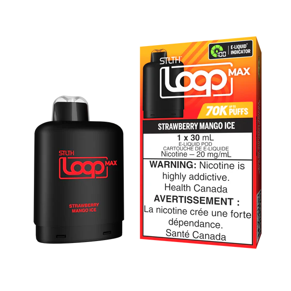 STLTH Loop Max Pod 70K Strawberry Mango Ice - 70,000 puffs, 30mL pre-filled pod, 20mg/mL nicotine salt